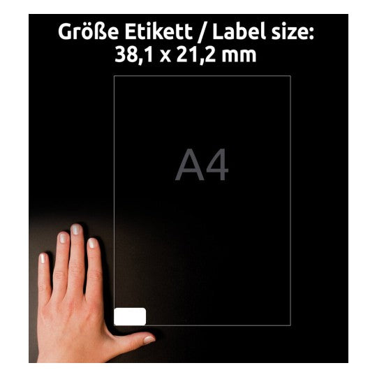 Avery Zweckform – Universal-Etiketten, 38 mm × 21 mm, weiss, Papier, wiederablösbar, 30 Blatt