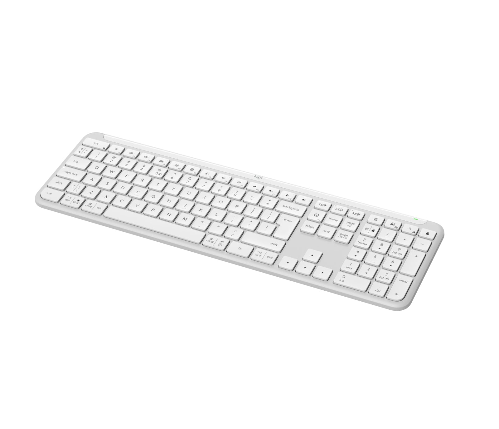 Logitech Signature Slim K950 – Tastatur, kabellos, US-Layout (EN), Low-Profile, Weiss