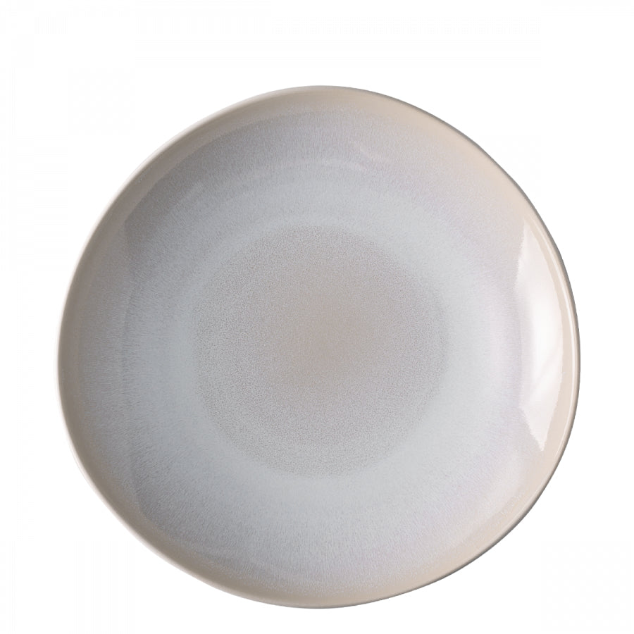 Sola Speise-Service – 12-teilig, Ø 25 cm (Speiseteller), Steingut, Hellgrau, spülmaschinenfest
