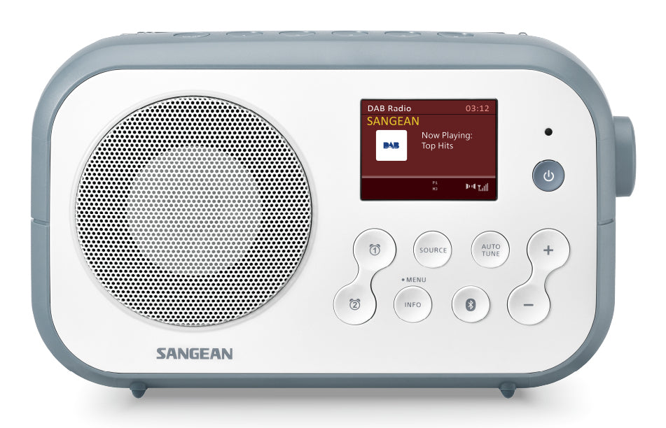 Sangean DPR-42BT – Tragbares DAB+ Radio, UKW, Bluetooth – Weiss/Blau