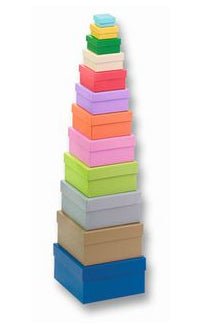 Folia Geschenkbox – farbig sortiert – recyclingfähig, für Basteln – 35 × 20 × 35 bis 145 × 75 × 145 mm