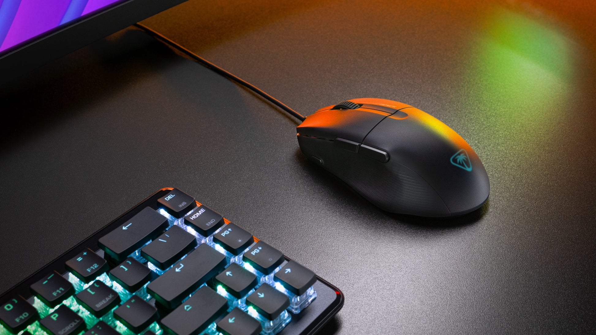 Turtle Beach Pure SEL – Gaming-Maus – Kabelgebunden (USB‑A), 8000 DPI, RGB-Beleuchtung, rechts, Schwarz