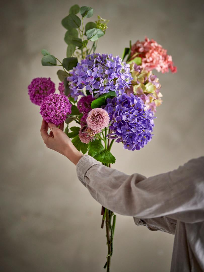 Bloomingville Künstlicher Blumenstrauss – 80 × 30 cm – Polyester & Metall & Papier, Violett