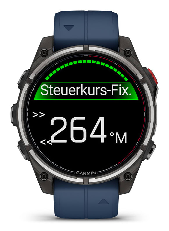 Garmin Quatix 8 Pro 47 mm GPS + Cellular – CFRP Schwarz, Sportarmband, Blau, 100 m, für Android, iPhone