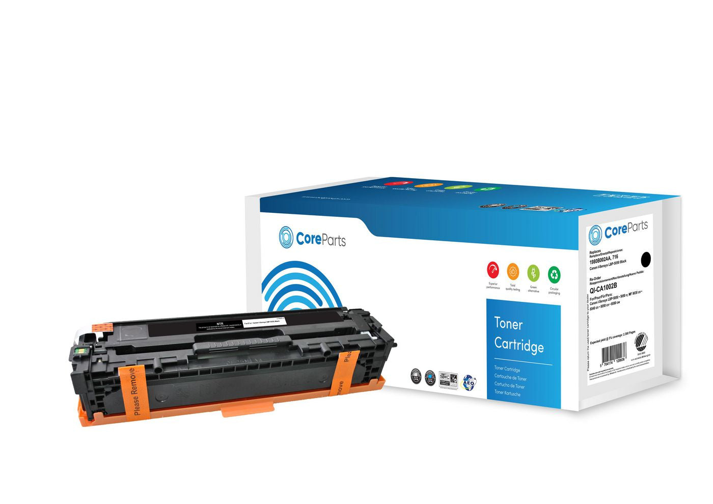 CoreParts 1980B002AA Schwarzer Toner – Kompatibel – 2'300 Seiten – für Canon I-Sensys LBP-5050 (716) Serie