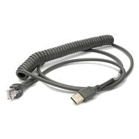 Datalogic USB-Kabel – CAB-560 PWR – USB-A, spiralförmig, IP67 – für PowerScan 9600 Serie – Schwarz – 3,6 m