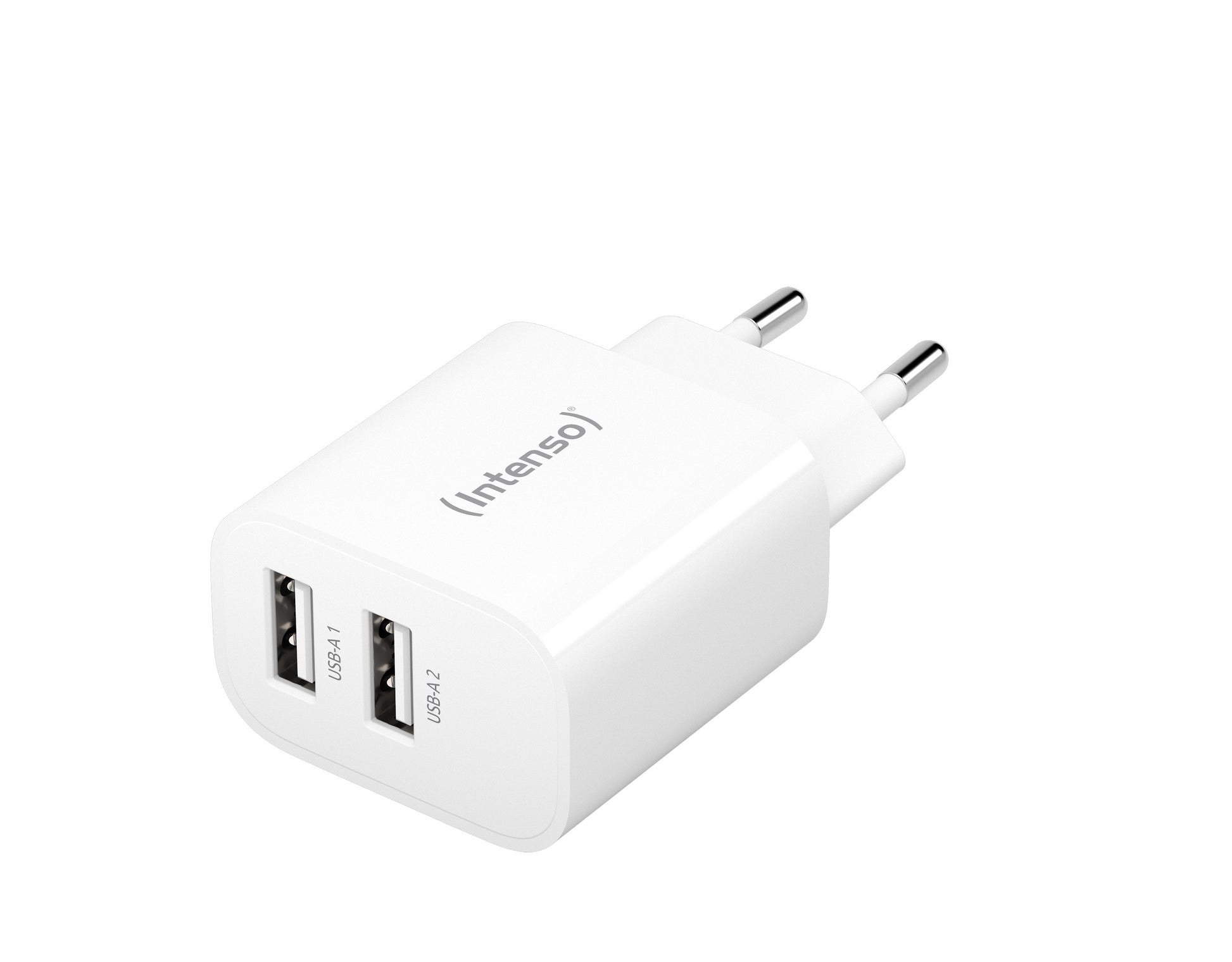 Intenso W24AA USB-Ladegerät 24 W – USB-A×2 – EU-Stecker (Typ C), Weiss