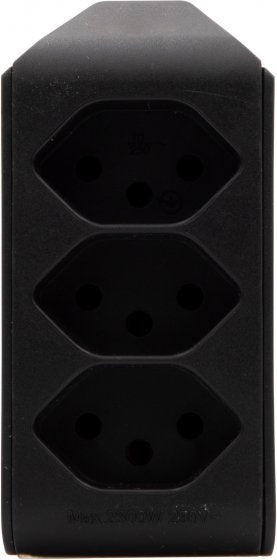 Brennenstuhl Steckdosenleiste, 3×T13, ohne Schalter, Eingang T12, drehbar 300° – schwarz