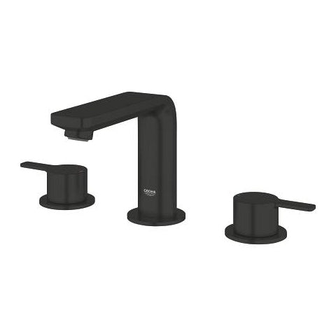 GROHE Lineare Badebatterie – Zweigriffarmatur 3-Loch, Metall, Schwarz