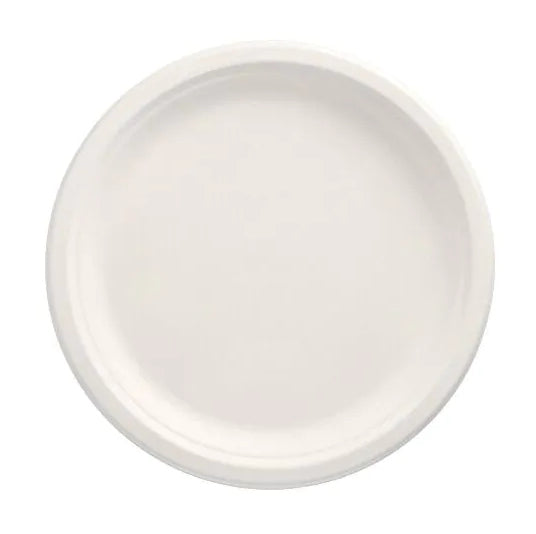 Papstar Teller Bagasse (Zuckerrohr), Ø 26 cm – weiss – 12 Stk.