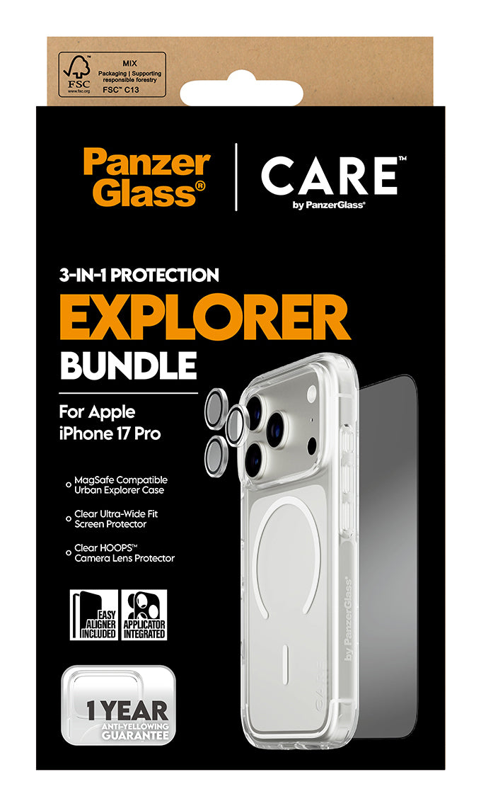 PanzerGlass CARE – Backcover – für Apple iPhone 17 Pro – transparent – MagSafe-kompatibel