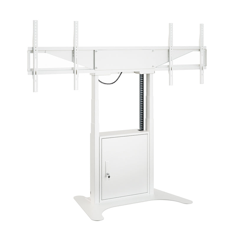 Hagor Bodenständer – 46–65" – VESA 400×400–600×400 – bis 120 kg, Motorisiert, für 2 Displays – Twin Lift FS-DW