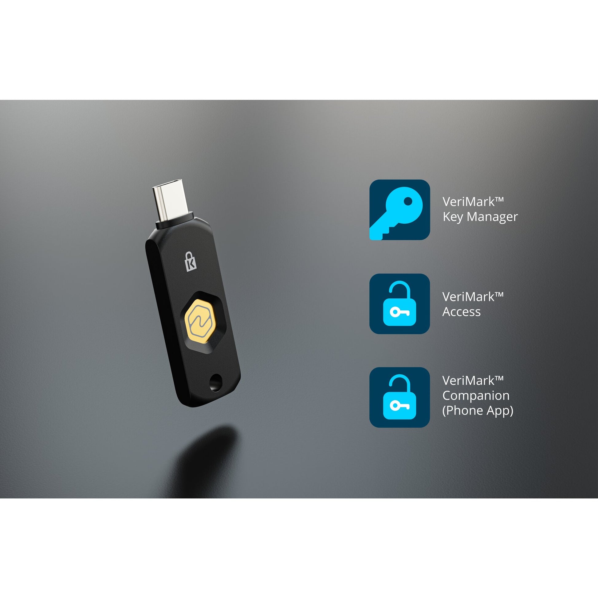 Kensington VeriMark NFC+ Sicherheitsschlüssel – USB-C – NFC – für Windows, Mac