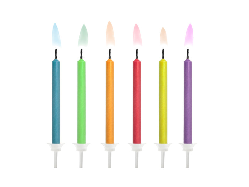 PartyDeco Geburtstagskerzen – mehrfarbig – 6 cm – 6 Stk