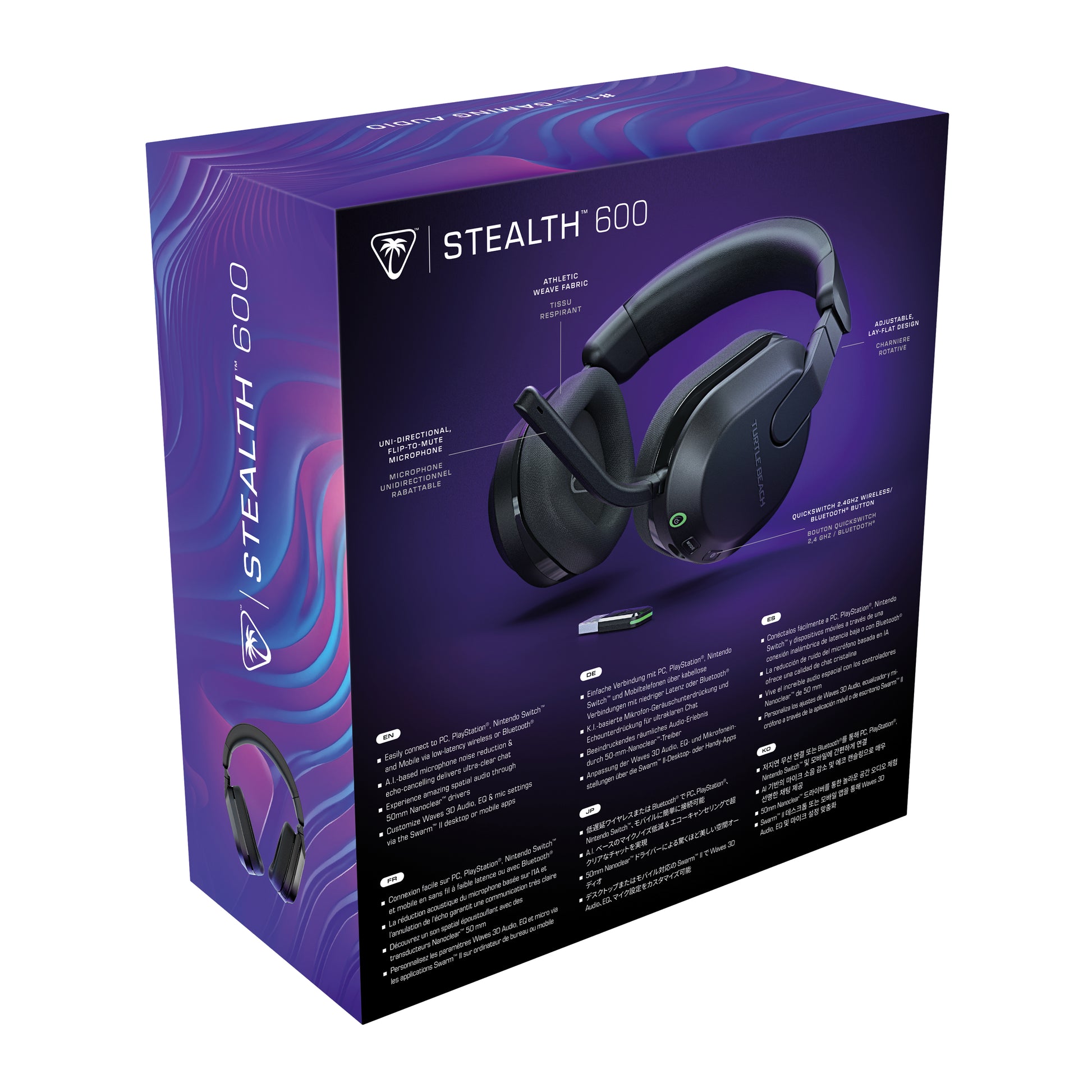 Turtle Beach Stealth 600 GEN3 – Kabelloses Gaming-Headset (USB-A 2,4 GHz, Bluetooth 5.2) – Schwarz – bis zu 80 h