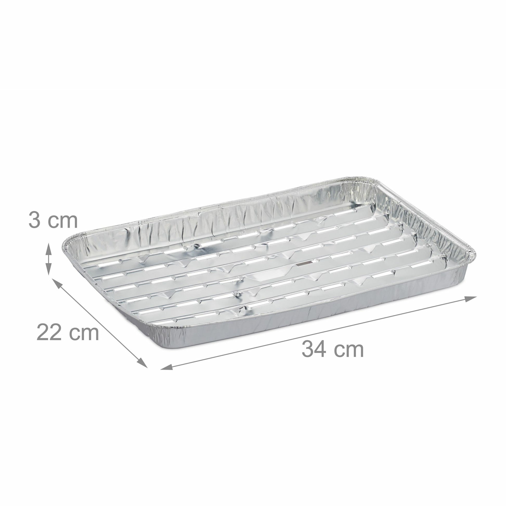 Relaxdays Schale/Schüssel, Aluminium, rechteckig – 340 × 220 × 30 mm, Silber – 25 Stk.