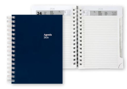 Simplex Business Timer Agenda – 1 Tag/Seite, Spiralbindung, A5, 2026, Blau, FSC