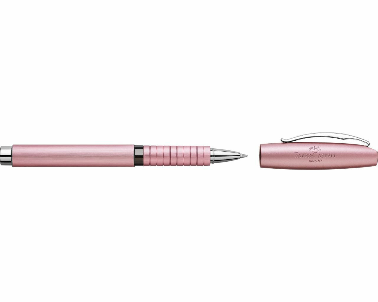 Faber-Castell Essentio – Tintenroller, Schwarz, mit Kappe, Aluminium (Lackiert), Rosa