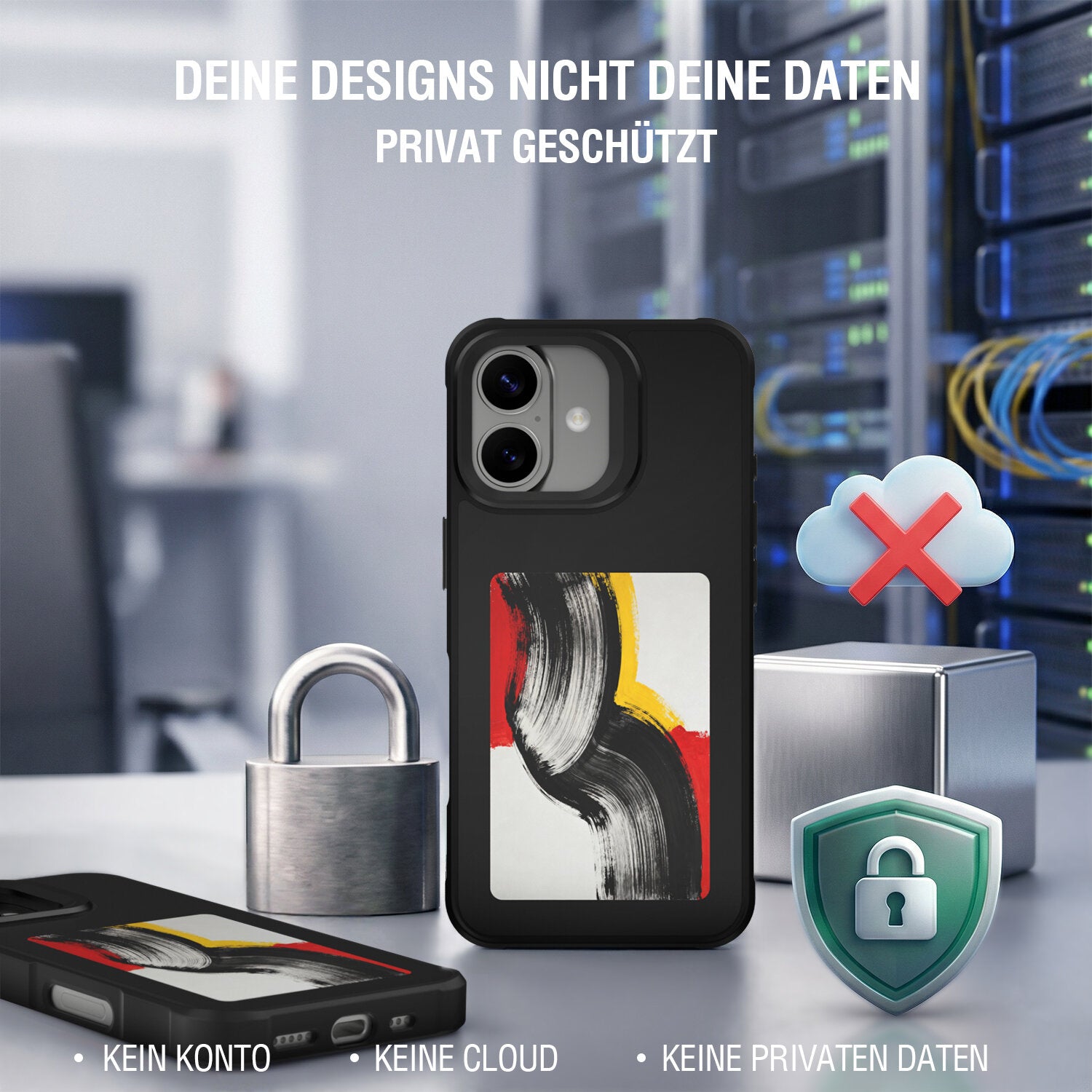 4smarts E-Ink Backcover – für Apple iPhone 17, MagSafe, PC, Schwarz, E-Ink-Display mit NFC