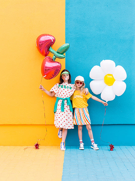 PartyDeco Folienballon Gänseblümchen – Gelb – 97 × 103 cm – 1 Stk