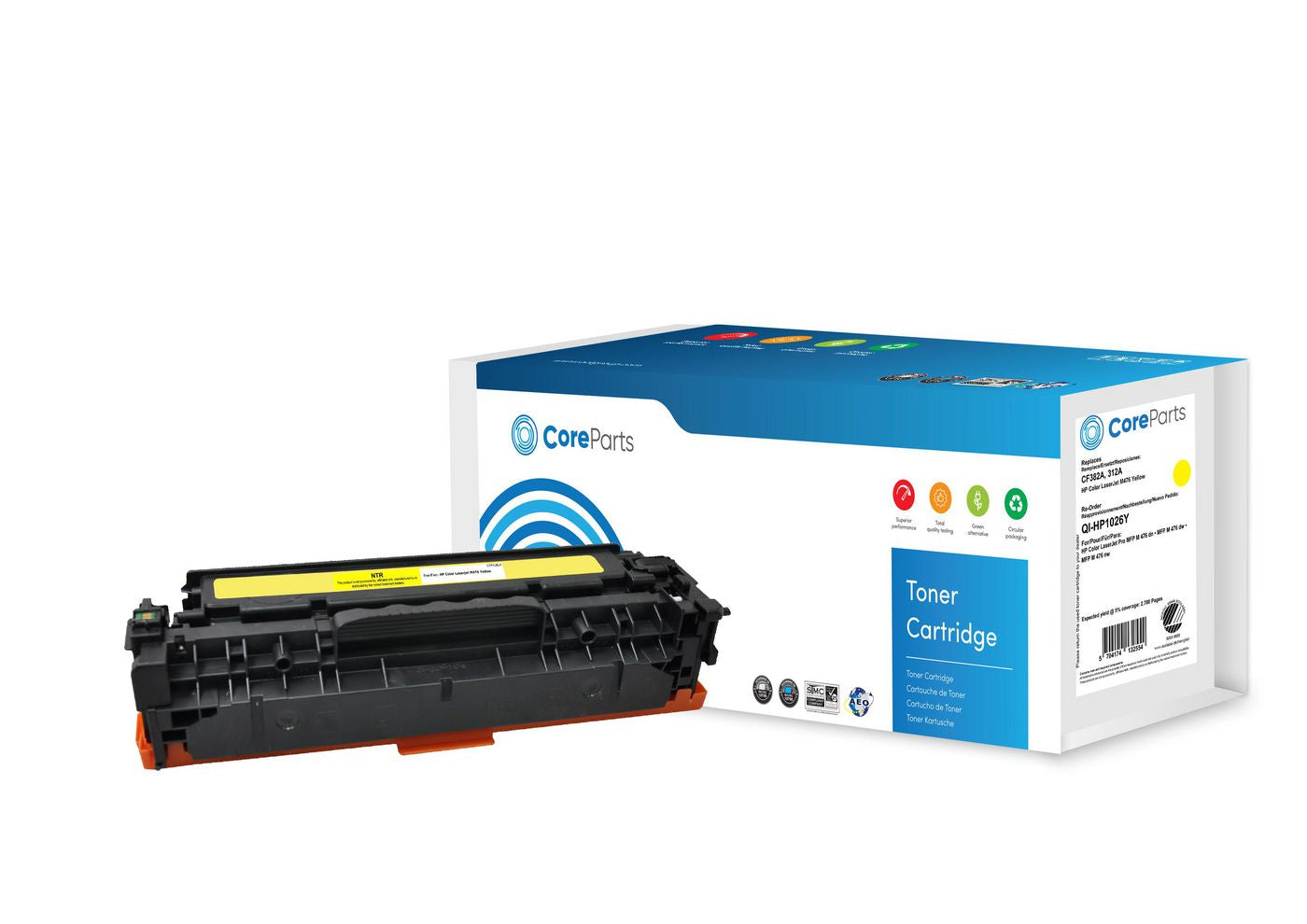 CoreParts 312A (CF382A) Gelber Toner – Kompatibel – 2'700 Seiten – für HP LaserJet M476