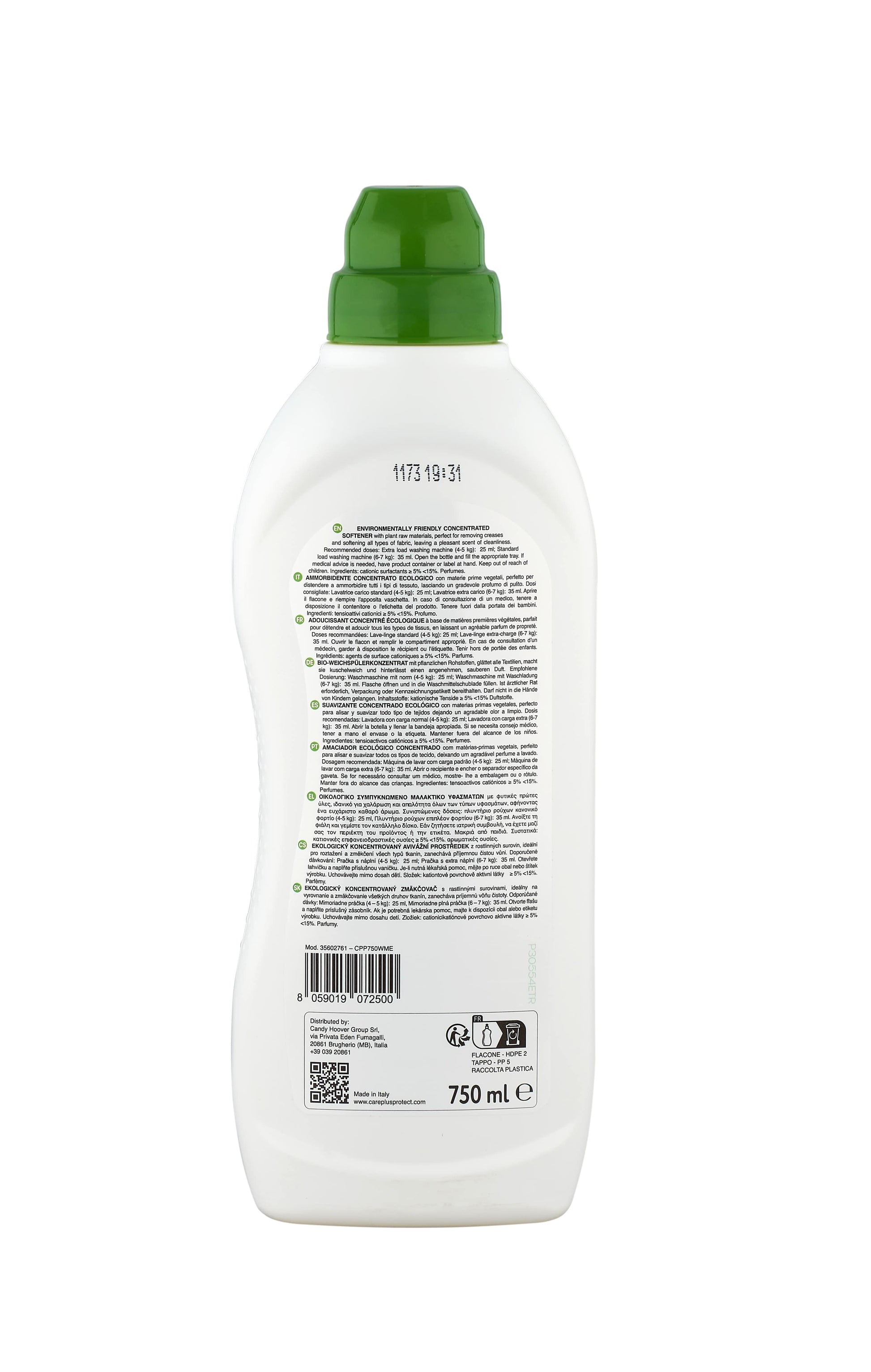 Care + Protect CarePlus Protect – Weichspüler für alle Gewebearten ECO+ – 750 ml – biologisch abbaubar