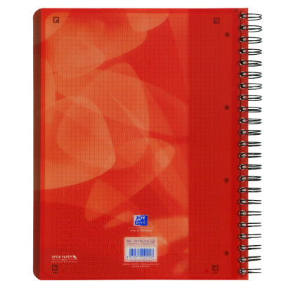 Oxford Collegeblock, A4+, kariert, Spiralbindung, 120 Blatt – rot, für SCRIBZEE App