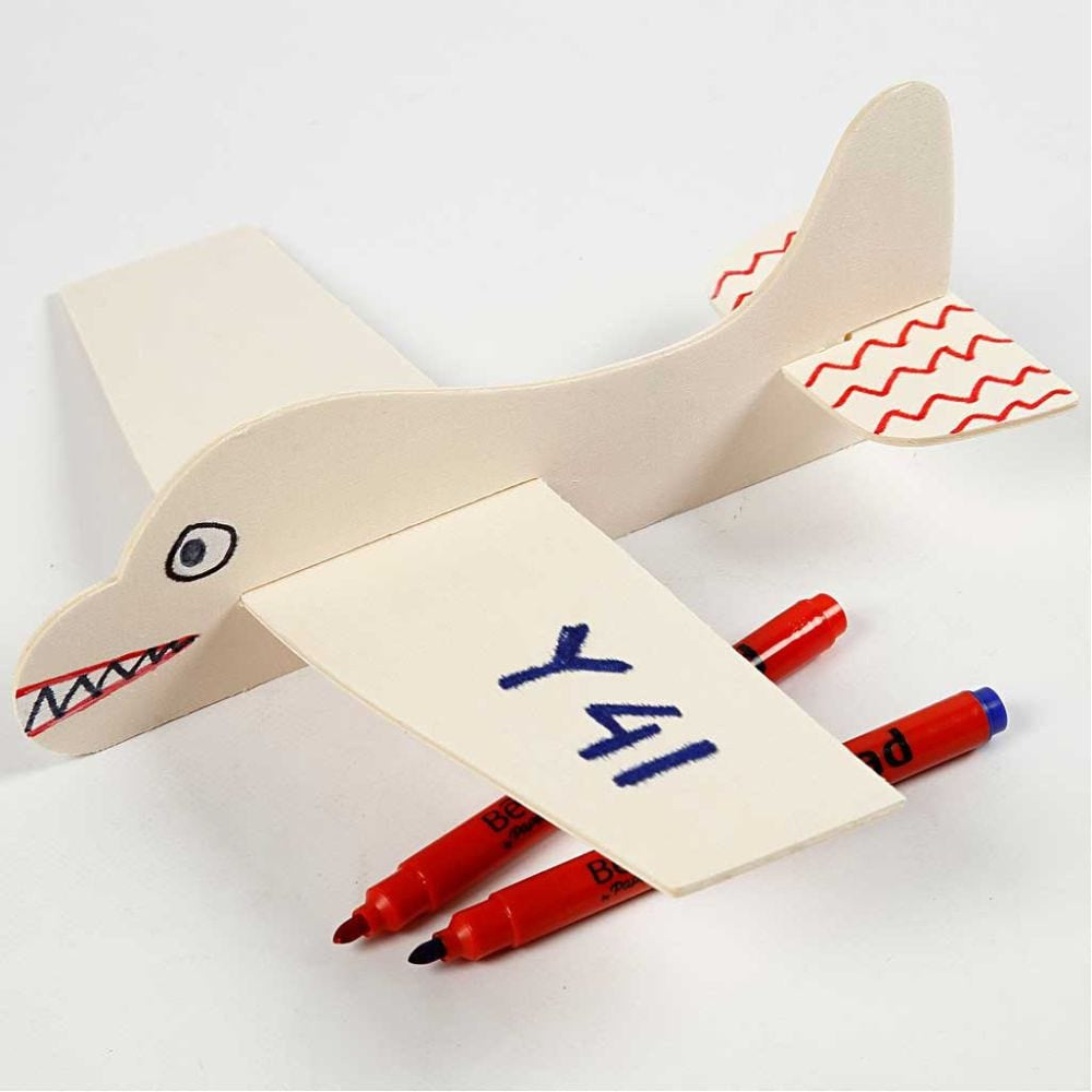 Creativ Company Holzrohling, Holz, Flugzeug, 21,5 × 25,5 × 5 cm, 20 Stk.