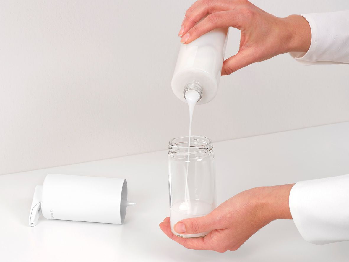 Brabantia Sink Style Seifenspender – Metall, Weiss, 200 ml
