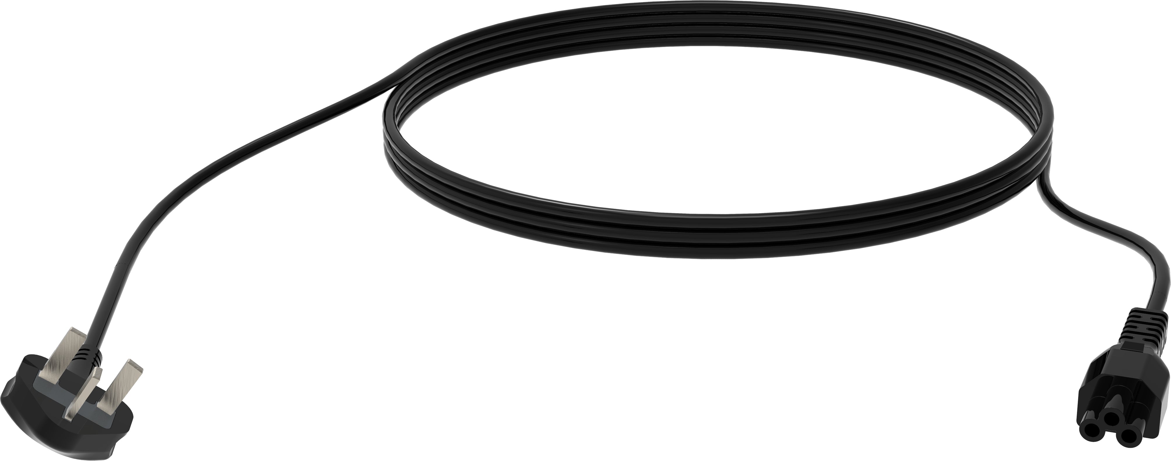 Vision Netzkabel – UK (Typ G) – IEC C5, 3 m, 250 V/13 A, Schwarz