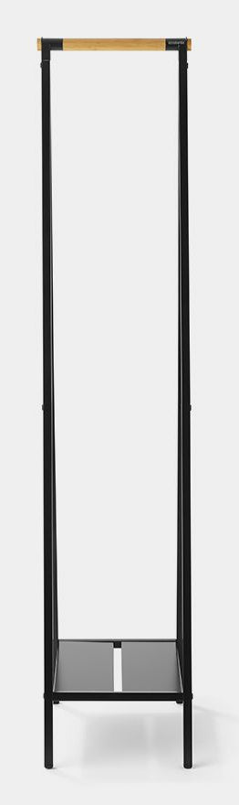 Brabantia Garderobenständer – mit Schuhhalter, Stahl/Holz, Schwarz, 34 × 47,6 × 170 cm