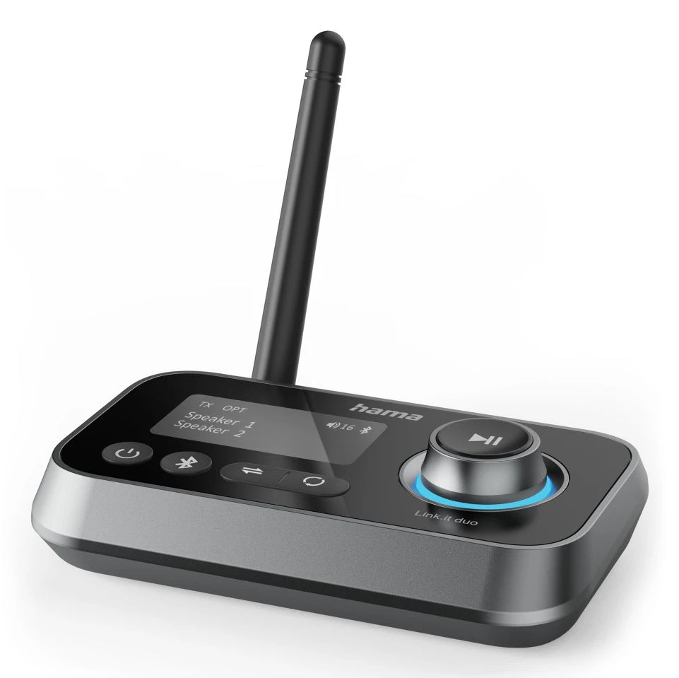 Hama Link.it duo – Bluetooth Audio-Adapter (Tx/Rx) – Bluetooth 5,2, 10 m – aptX – USB – schwarz