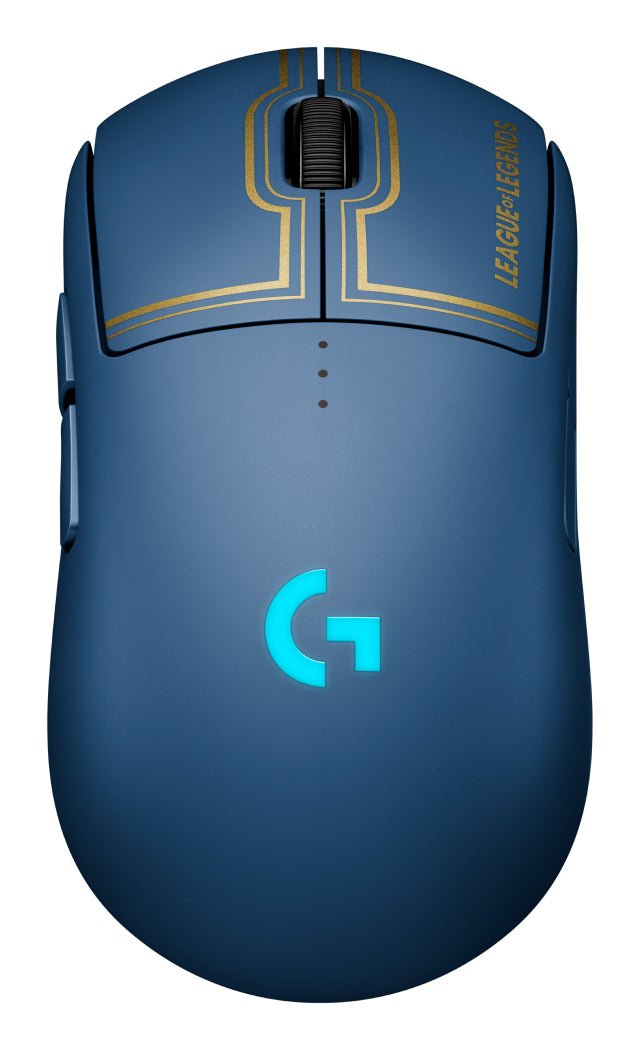Logitech G PRO Wireless – Gaming-Maus – Kabellos (2,4 GHz), 25600 DPI, beidhändig, Schwarz/Blau