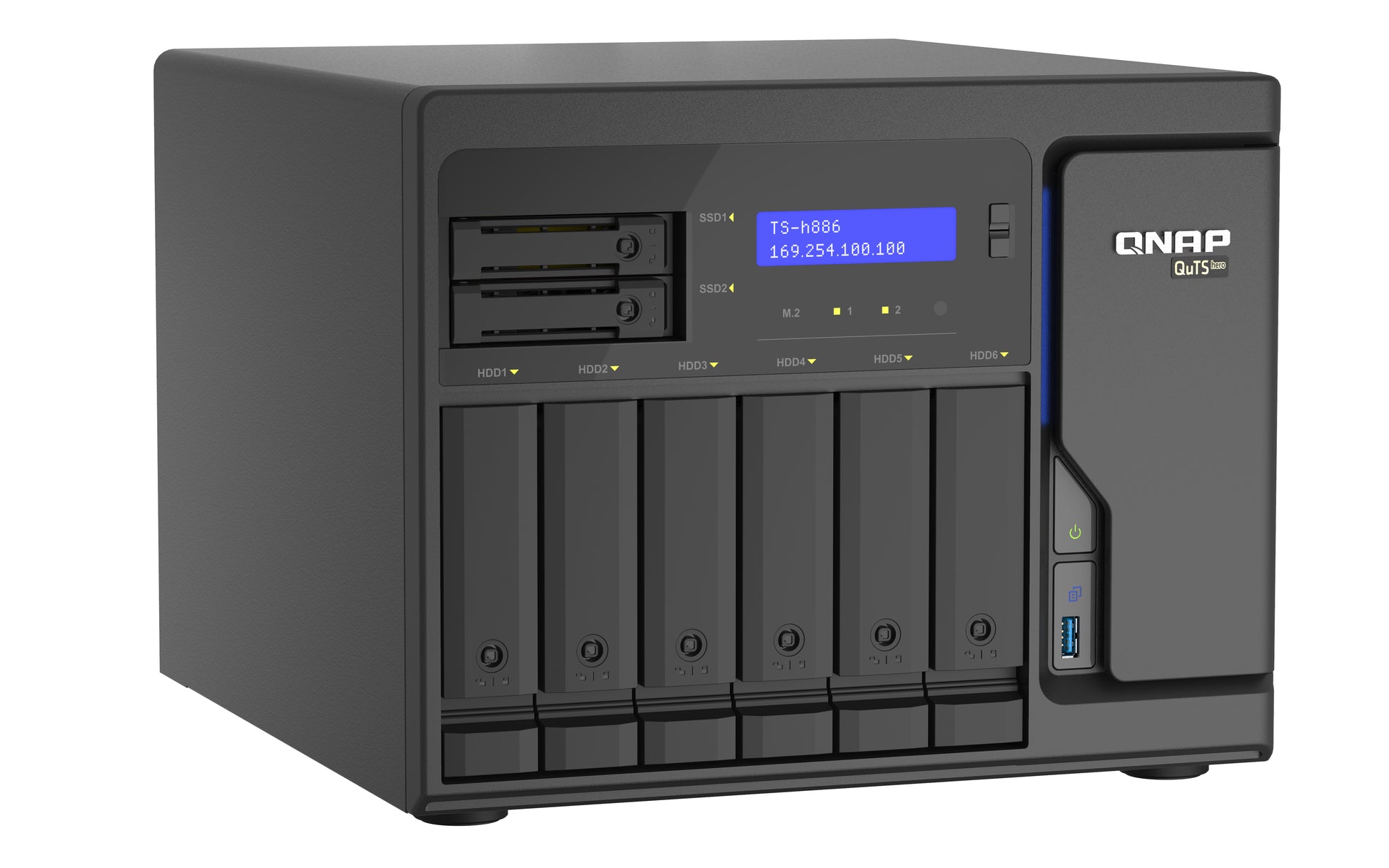 QNAP TS-h886-D1602-8G-BRO NAS – M.2, SATA III, QuTS hero, 8 Einschübe