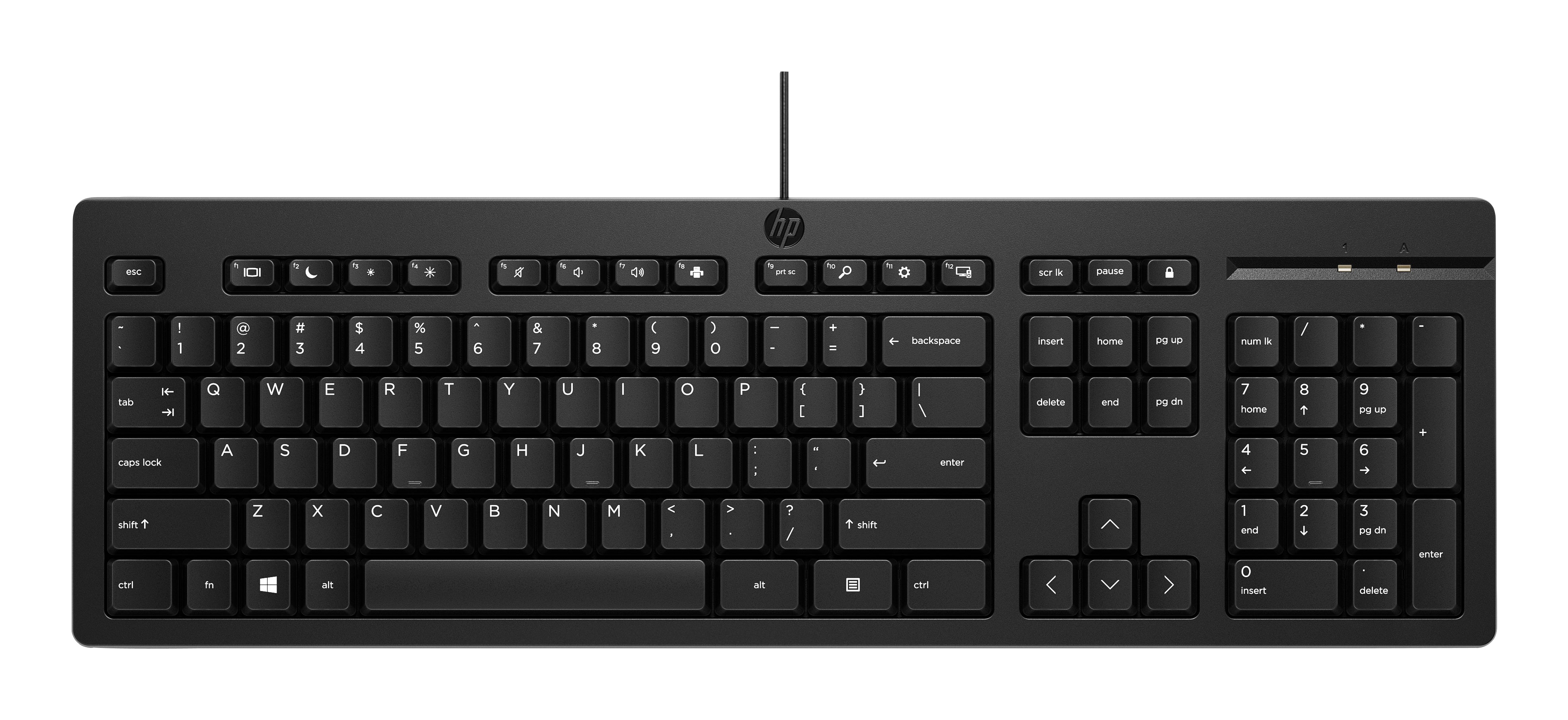 HP 125 – Tastatur – kabelgebunden, USB-A – schwarz – für PCs mit USB-A-Anschluss