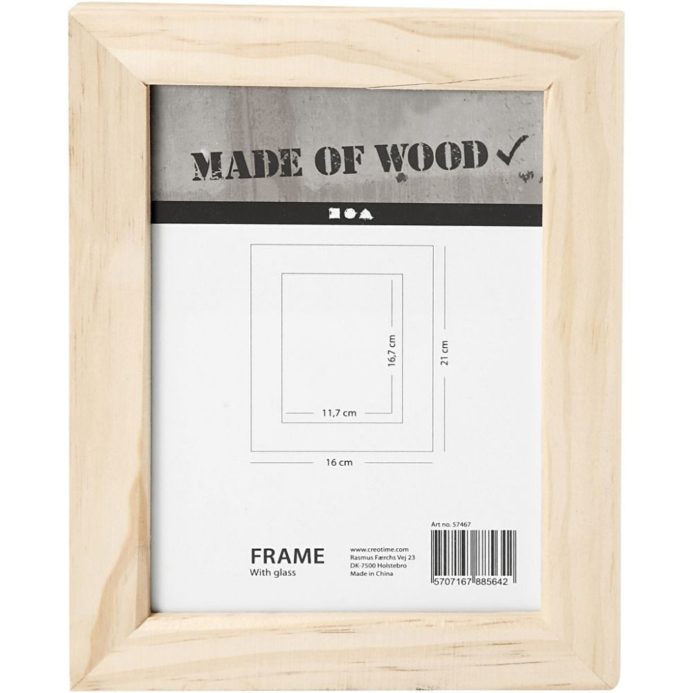 Creativ Company Bilderrahmen – für 16 × 21 cm – Holz & Glas, natur