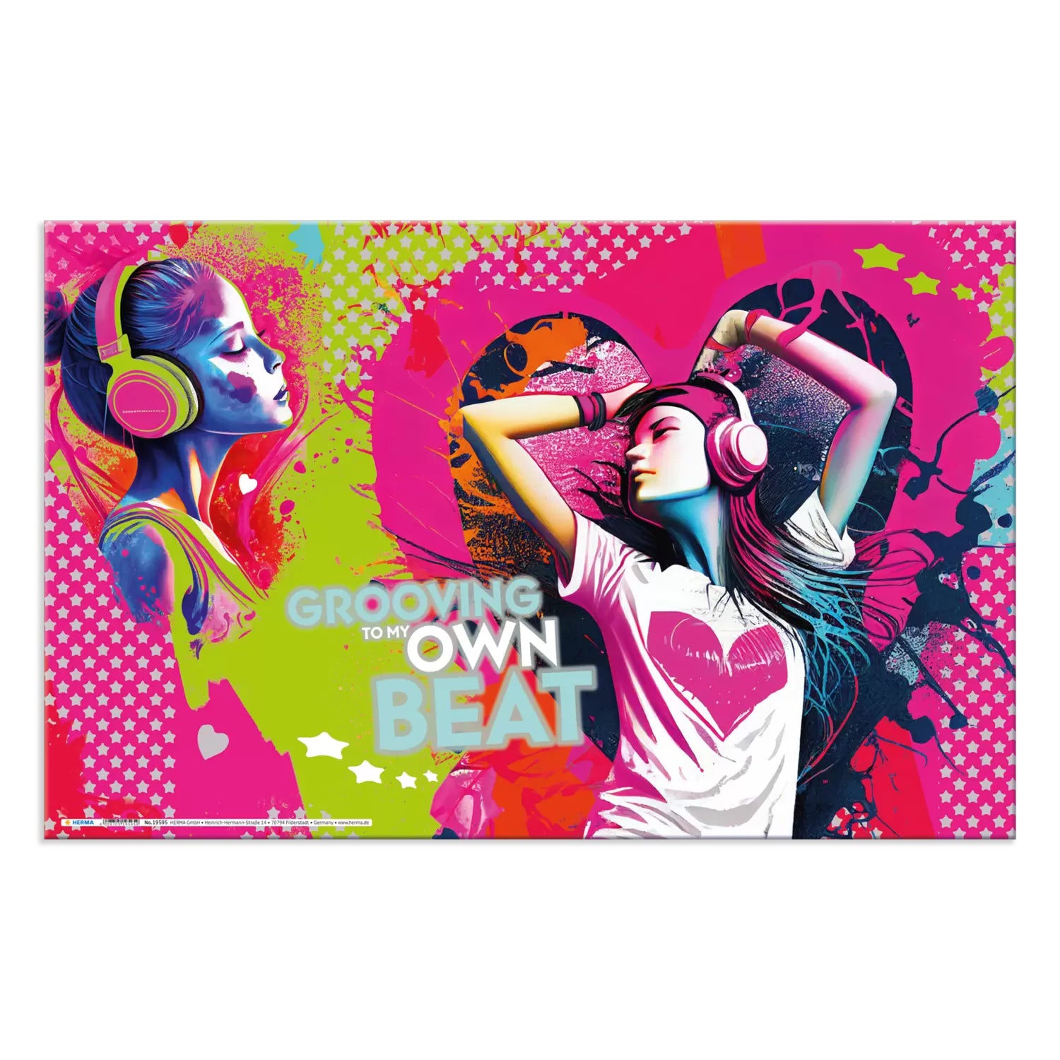 HERMA Schreibunterlage – Music Girl – 550 × 350 mm – Karton, rutschfest