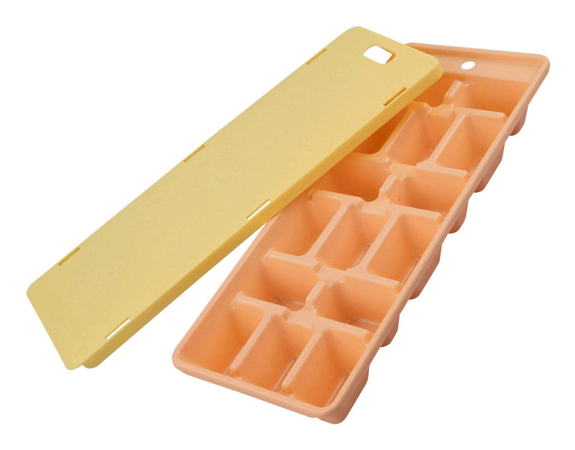 Fackelmann Eiswürfelform – 25 × 10 cm, Kunststoff, Gelb, 15 Eiswürfel, mit Deckel, spülmaschinenbeständig
