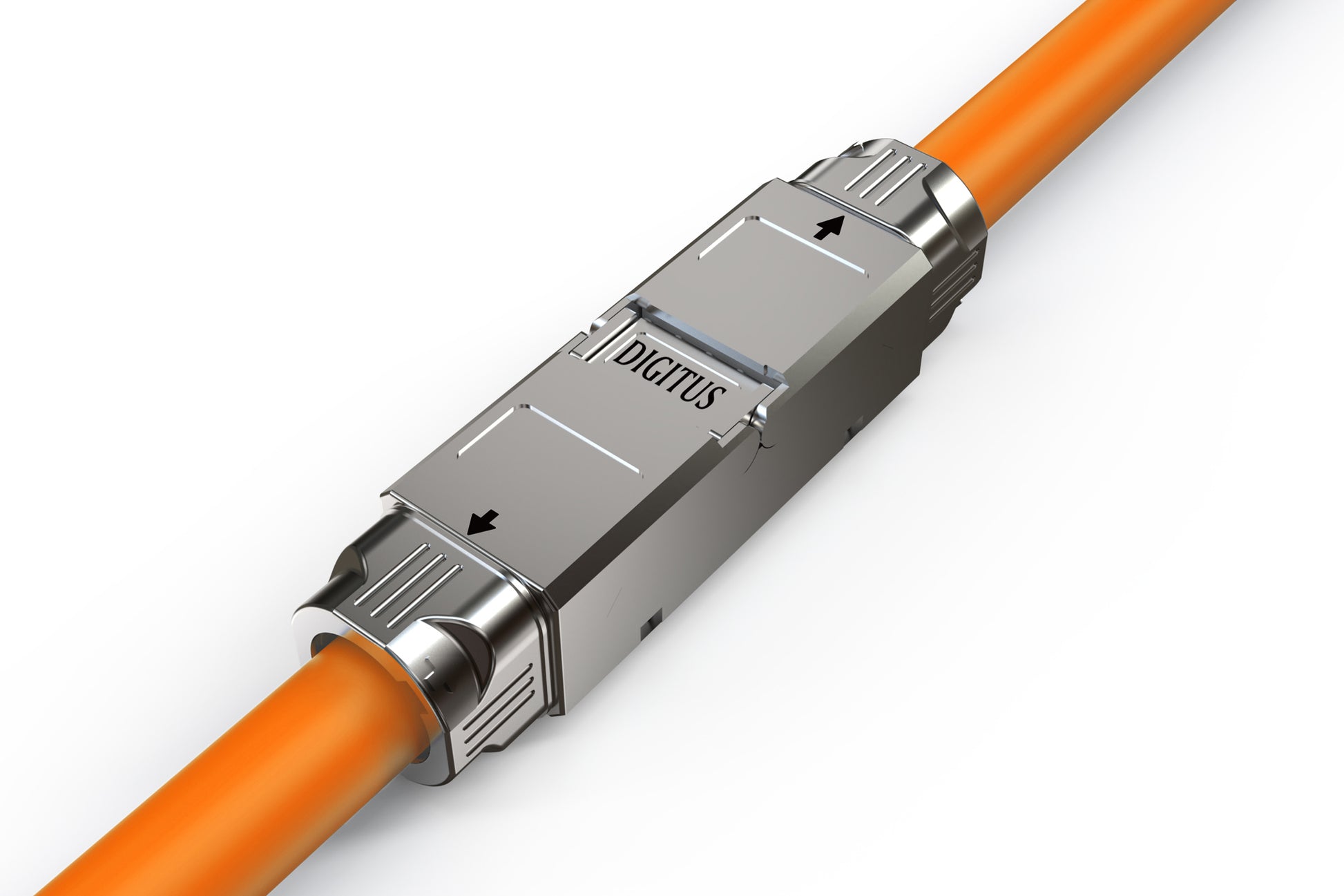 Digitus Cat6a Kupplung – geschirmt, Edelstahl, Nickel/Zink, 72,8×11,7×14,5 mm, 1 Stück