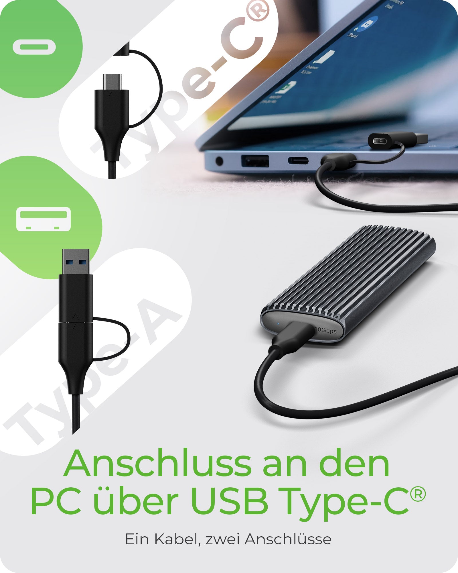 ICY BOX IB-1808MCT-CU31 – 1-Bay M.2 SSD-Gehäuse – NVMe/SATA (PCIe 3.0/SATA III), USB 3.2 Gen 2 (10 Gbit/s)