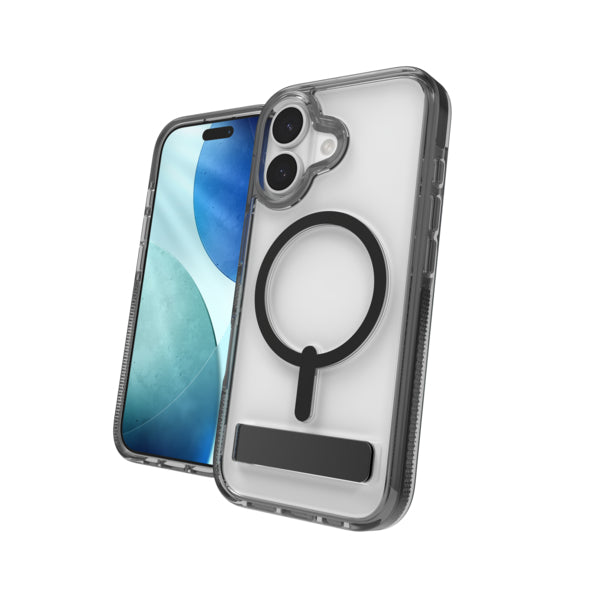 ZAGG Santa Cruz Snap Backcover – für Apple iPhone 17, Graphen, Schwarz/Transparent, bis 4 m sturzsicher