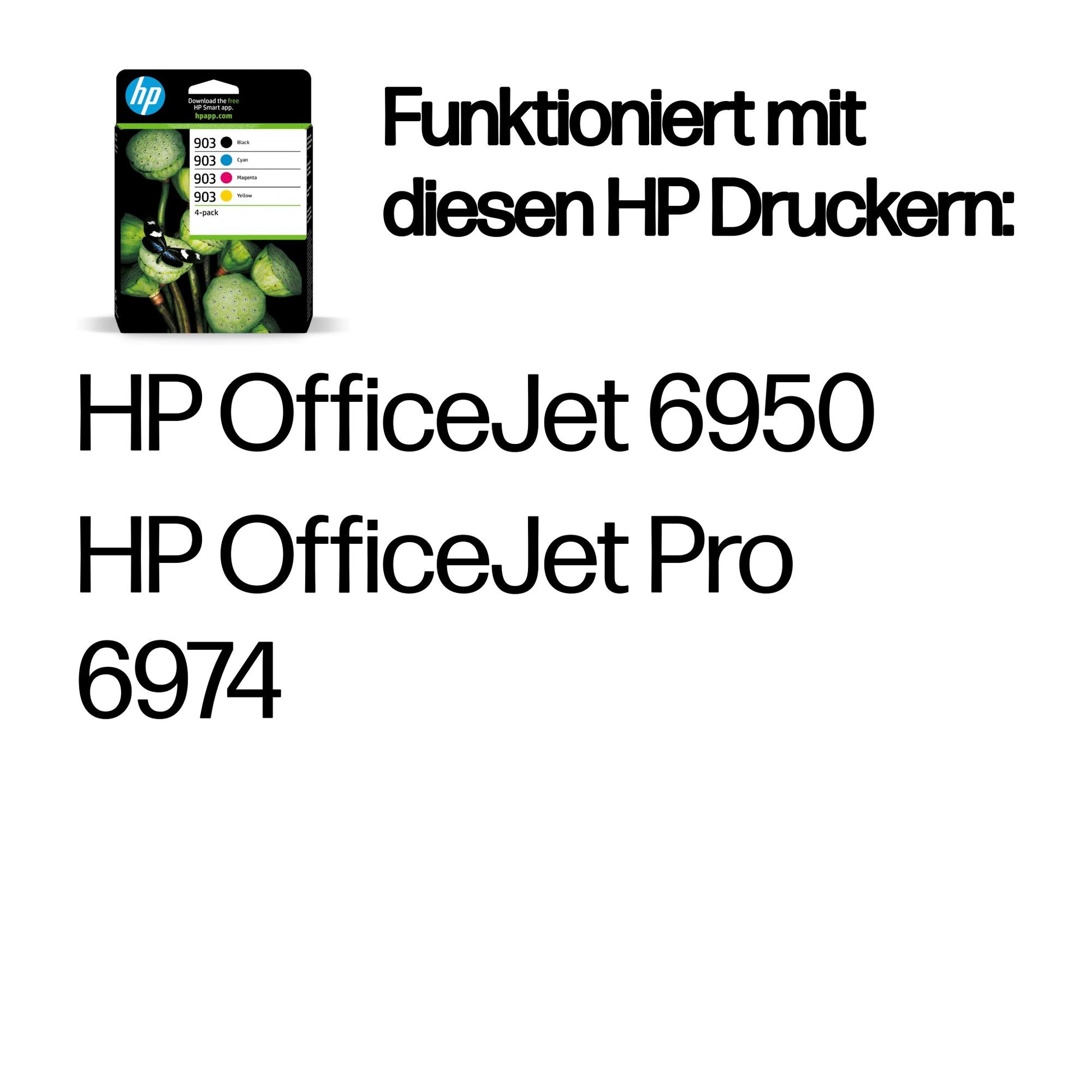 HP 903 Tintenpatronen-Multipack, 4er-Set (Original) – für HP OfficeJet 6950/OfficeJet Pro 6974