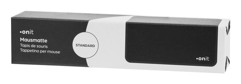 ONIT F01707 – Mauspad – 230 × 200 mm, Gummi/Textil, Schwarz, Gestickte Kanten, Anti-Rutsch-Basis
