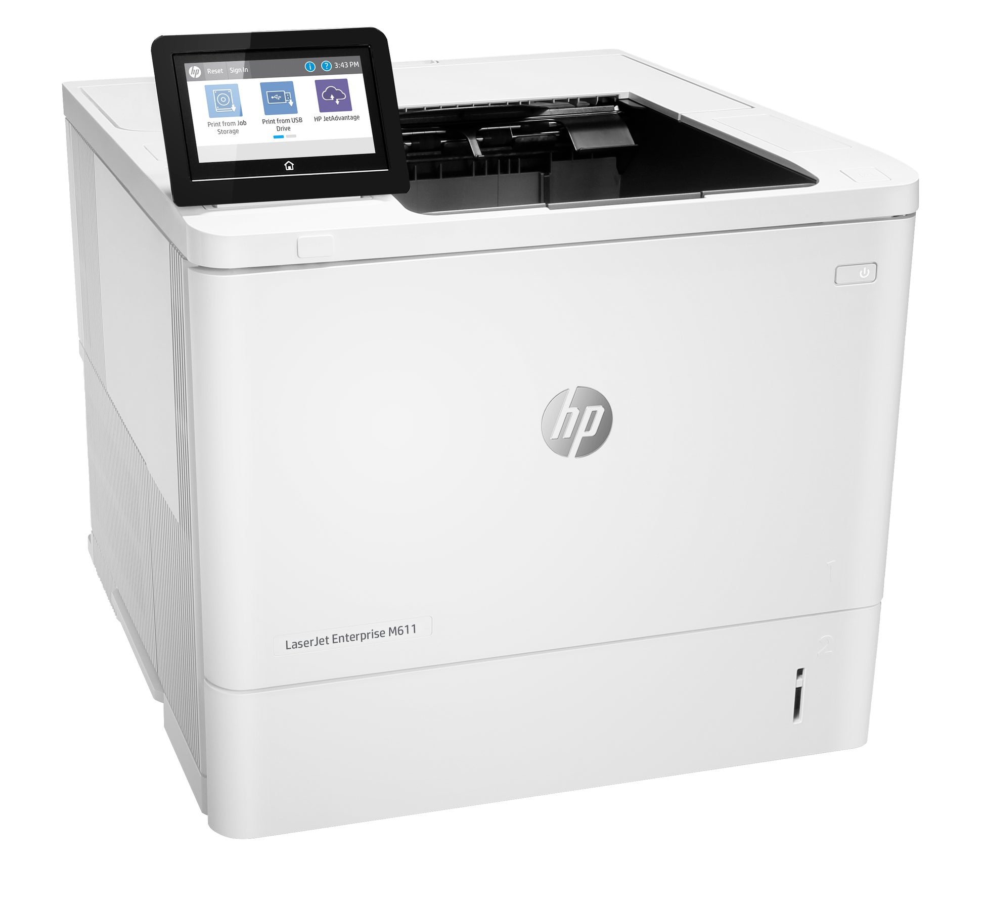 HP LaserJet Enterprise M611dn – A4, S/W, Duplex, 61 S./Min., 1200 × 1200 dpi, WLAN/LAN/USB, Papier: 650 Blatt