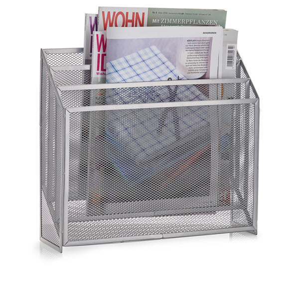 Zeller Present Zeitschriftenständer – Metall – Silber – 320 × 90 × 295 mm
