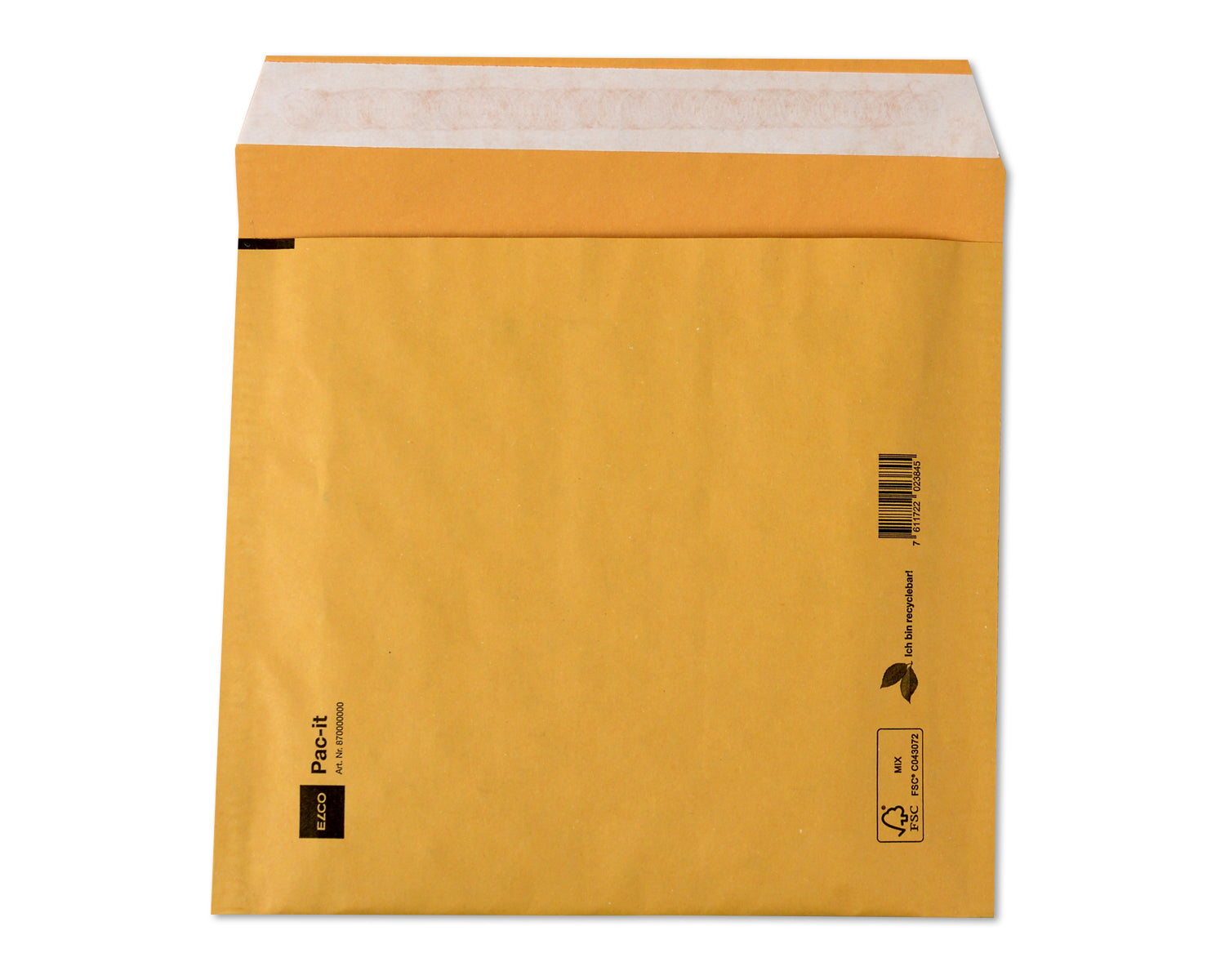 Elco Papierpolstertasche – 200 × 175 mm, braun, FSC-zertifiziert, selbstklebend – 100 Stück
