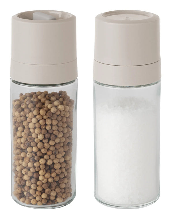 BergHOFF Leo Balance – Salz-/Pfeffermühle Ø 5,3 × 15,2 cm, Keramik, Transparent/Grau, 2-teilig