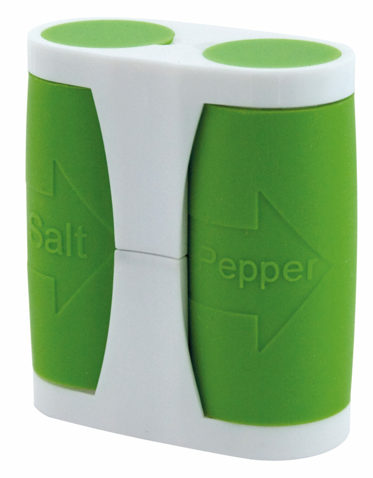 Eurotrail Salz-/Pfeffermühle 10 cm, Kunststoff/Silikon, Grün/Weiss