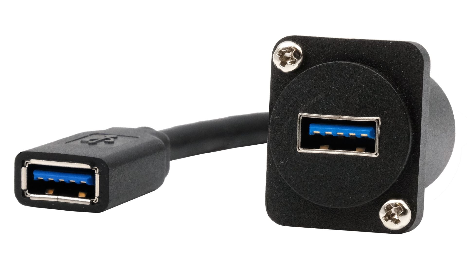 EXSYS EX-49165 Adapter USB-A zu USB-A – USB 3.2 Gen 1 (5 Gbit/s), 0,2 m, Schwarz