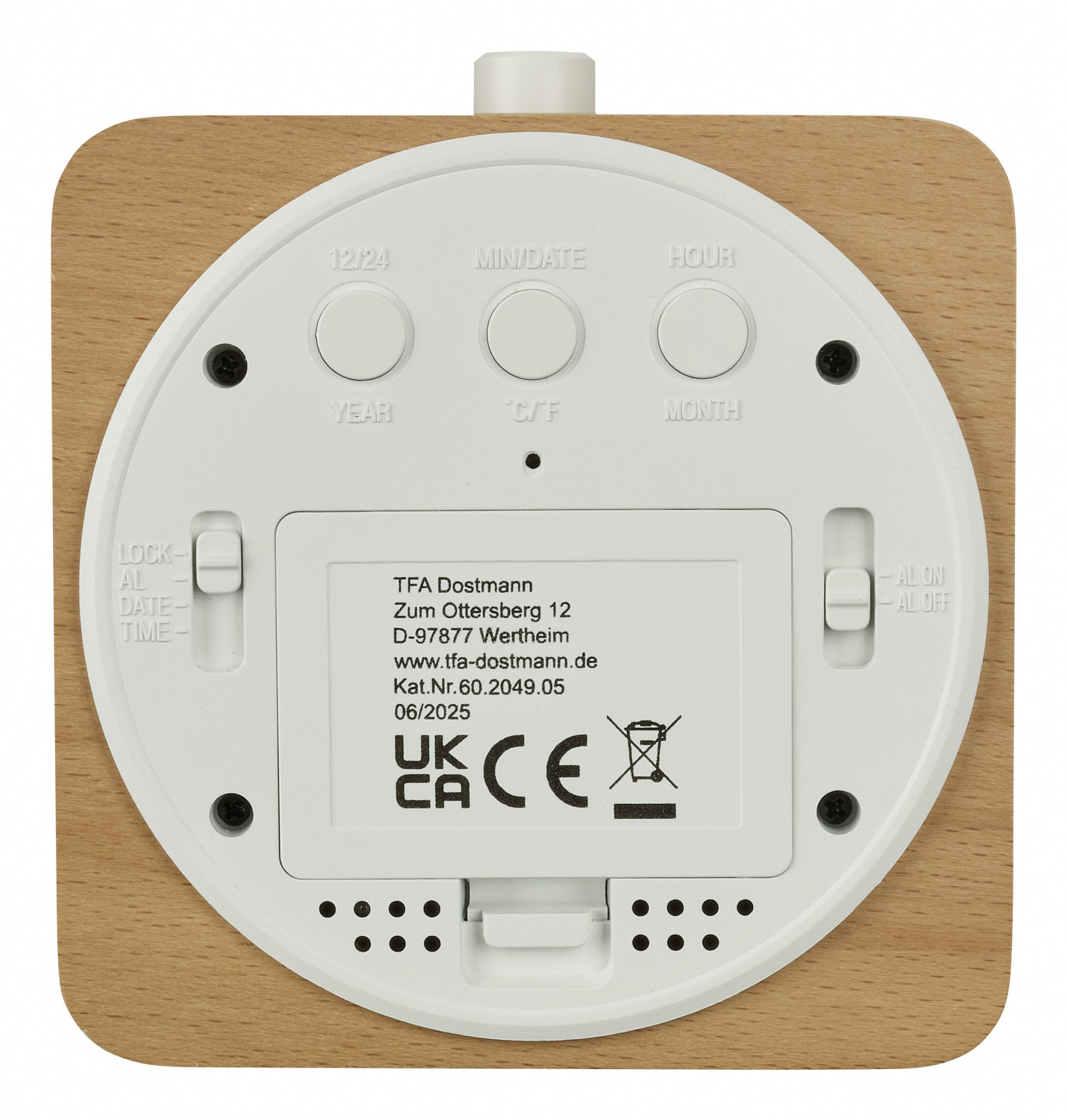 TFA-Dostmann TFA Dostmann Digitalwecker – Snooze, Thermometer, 9,7 × 10,2 × 5,0 cm, Buche, Holz